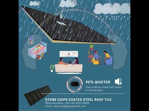 ☺Rain Noise Proof Roof----STONE COATED ROOFING SHEET