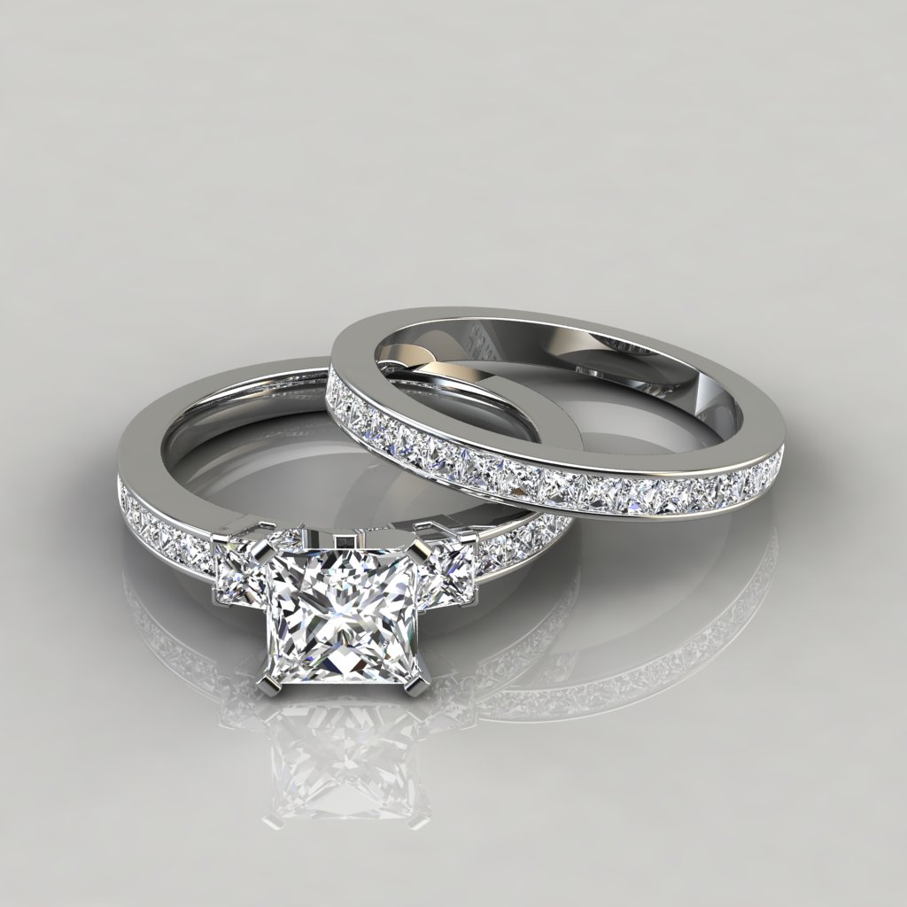 Princess Cut Wedding Bands | Princess Cut Wedding Ring Sets | Forever Moissanite